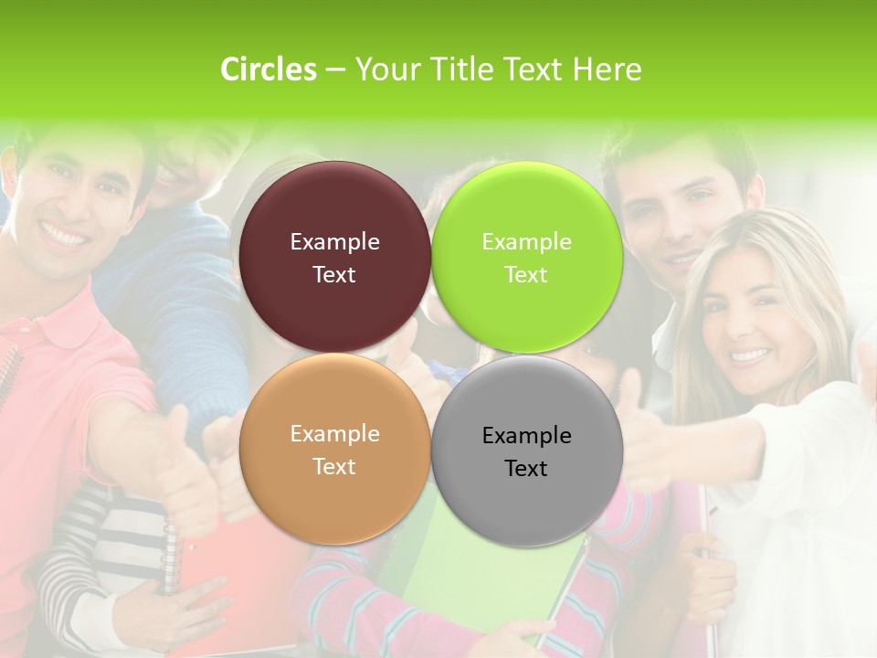 A Group Of Students After The Exam PowerPoint Template