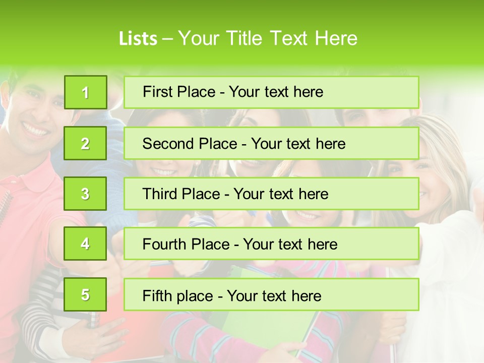 A Group Of Students After The Exam PowerPoint Template