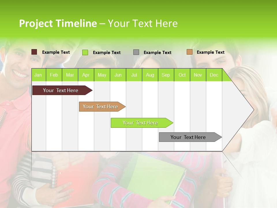 A Group Of Students After The Exam PowerPoint Template