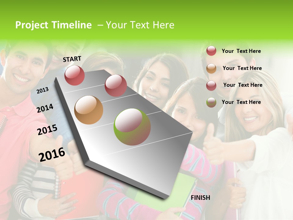 A Group Of Students After The Exam PowerPoint Template