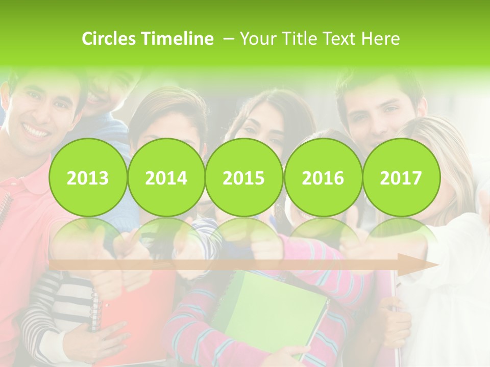 A Group Of Students After The Exam PowerPoint Template