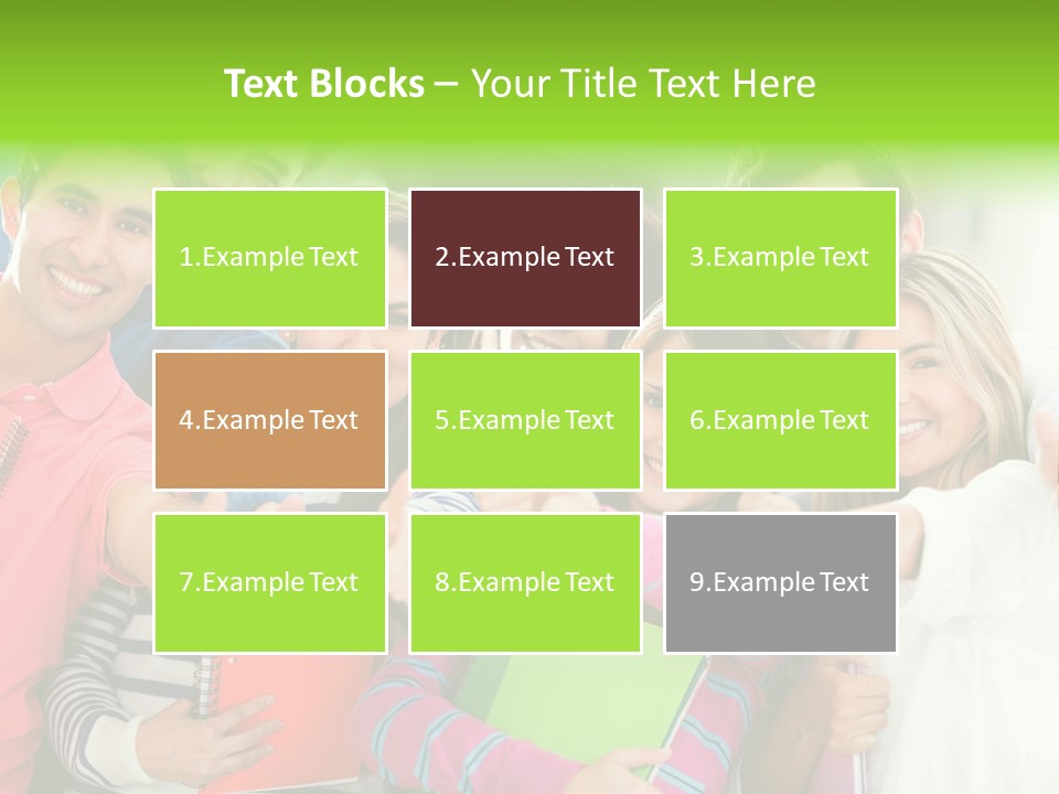 A Group Of Students After The Exam PowerPoint Template