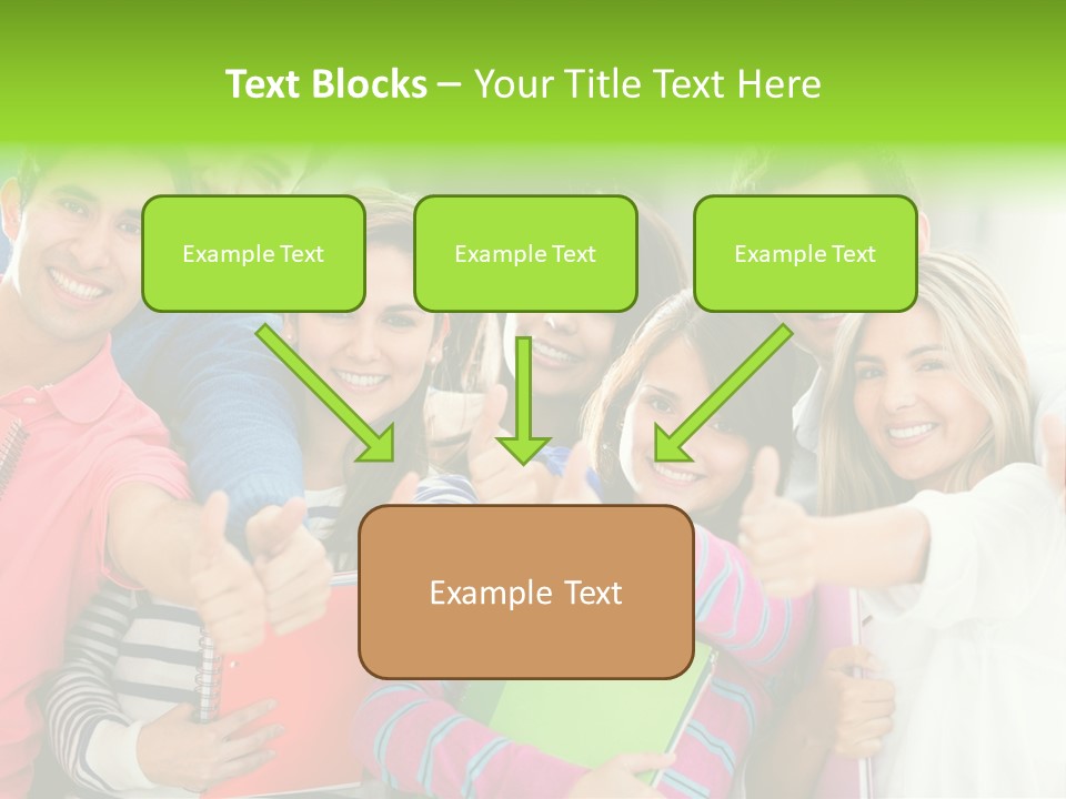 A Group Of Students After The Exam PowerPoint Template
