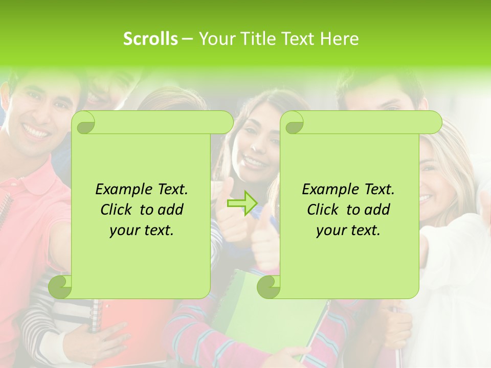 A Group Of Students After The Exam PowerPoint Template