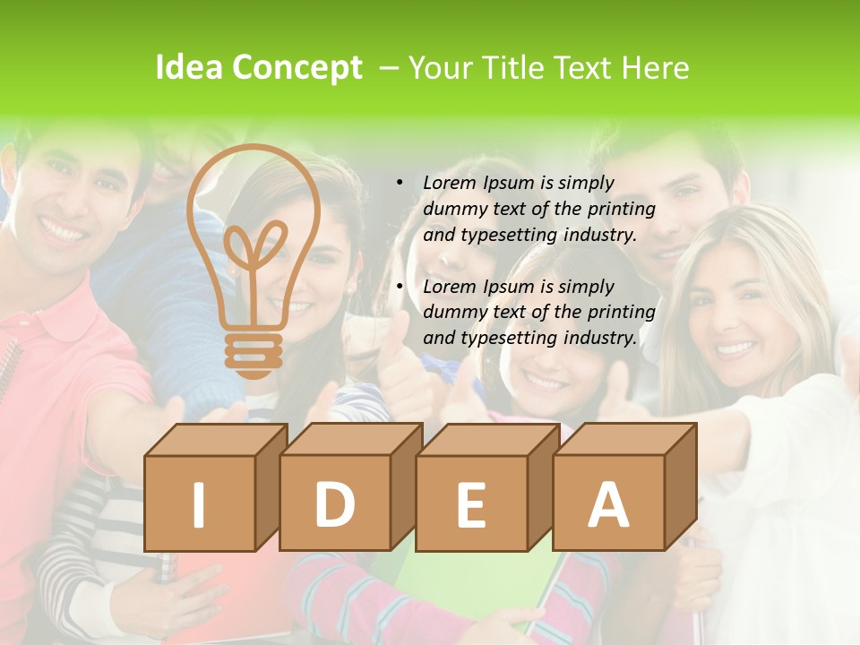 A Group Of Students After The Exam PowerPoint Template