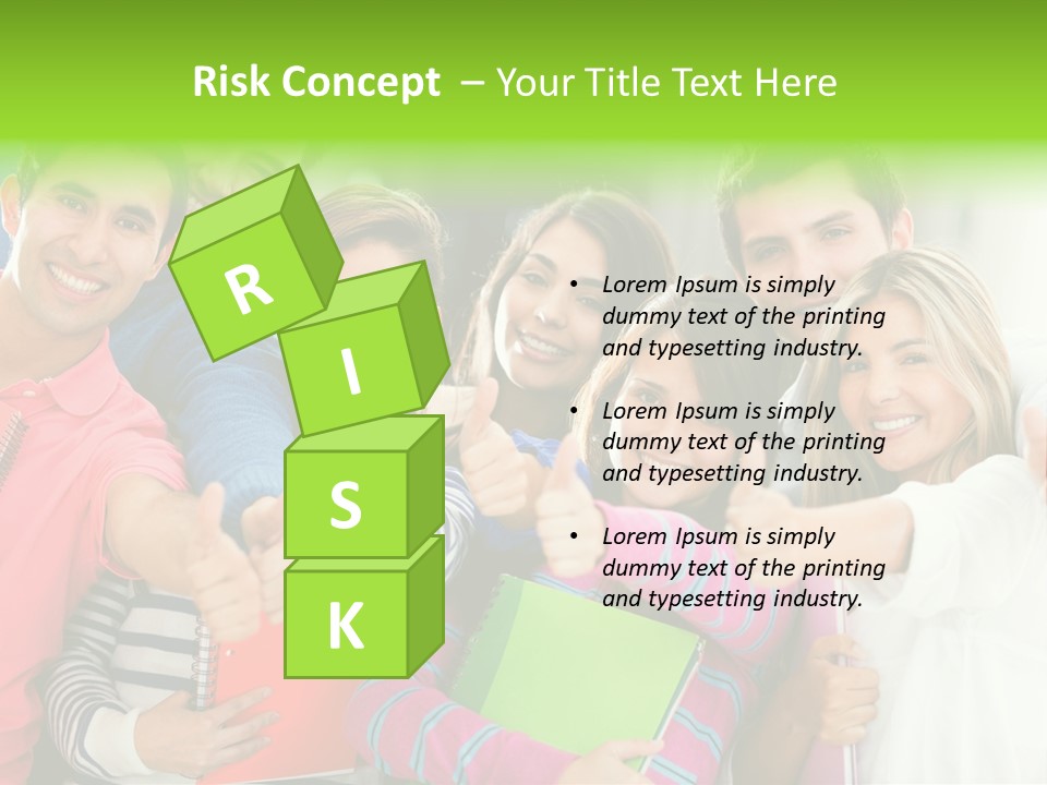 A Group Of Students After The Exam PowerPoint Template