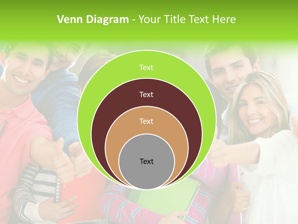 A Group Of Students After The Exam PowerPoint Template