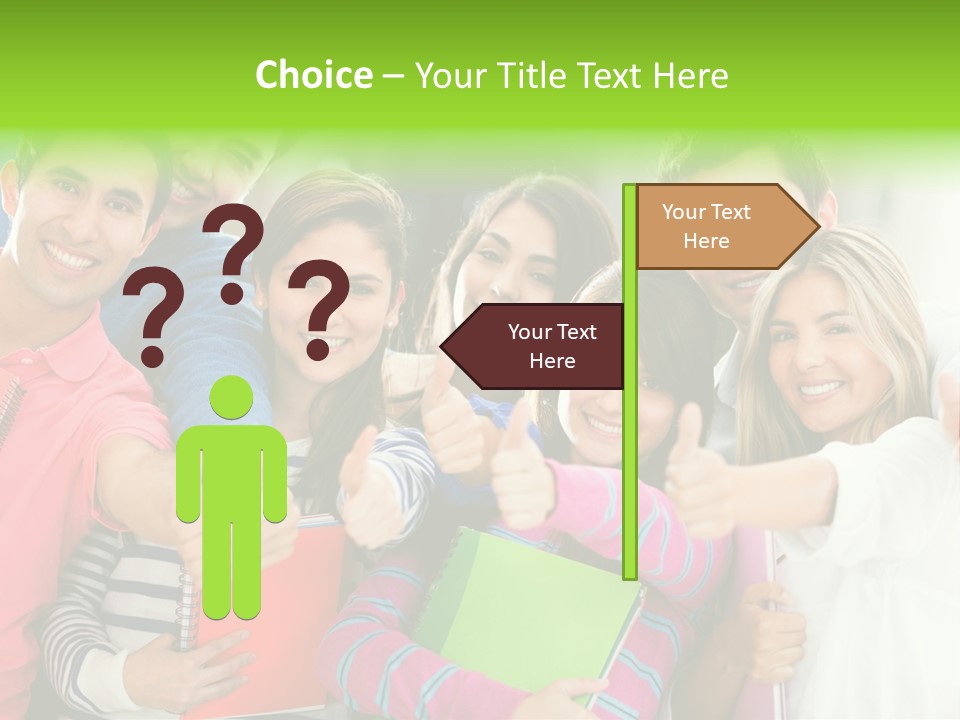 A Group Of Students After The Exam PowerPoint Template