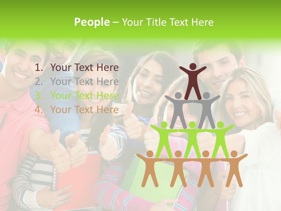 A Group Of Students After The Exam PowerPoint Template