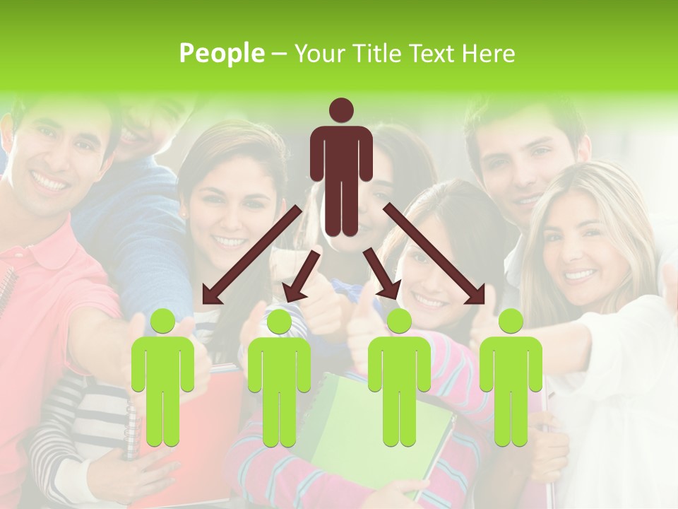 A Group Of Students After The Exam PowerPoint Template