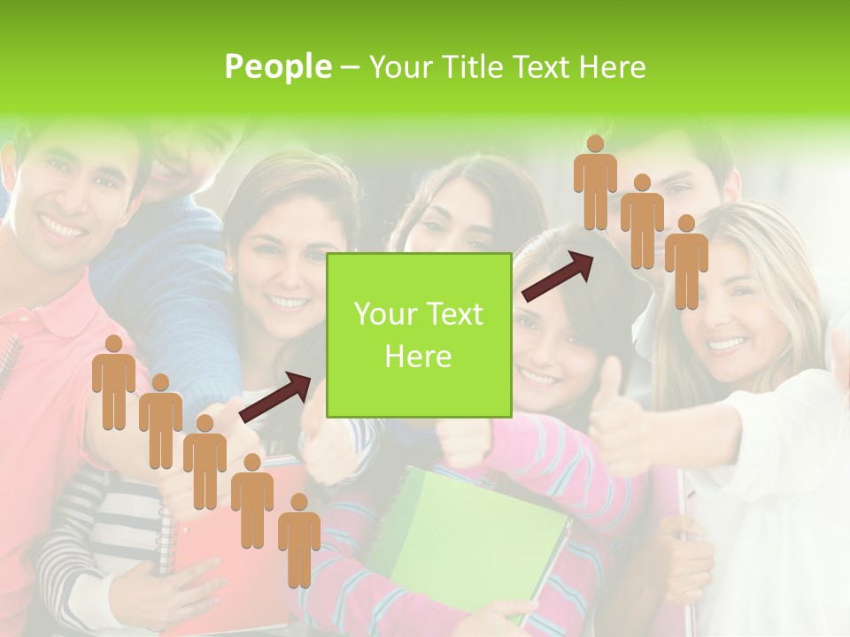 A Group Of Students After The Exam PowerPoint Template