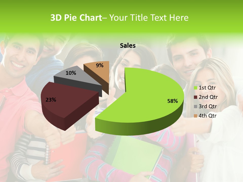 A Group Of Students After The Exam PowerPoint Template