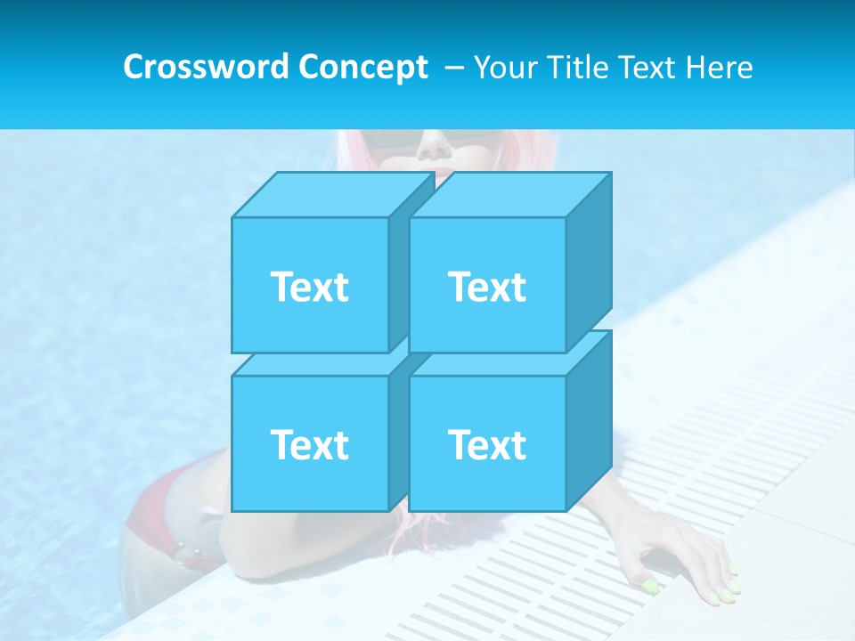 Girl In The Pool PowerPoint Template