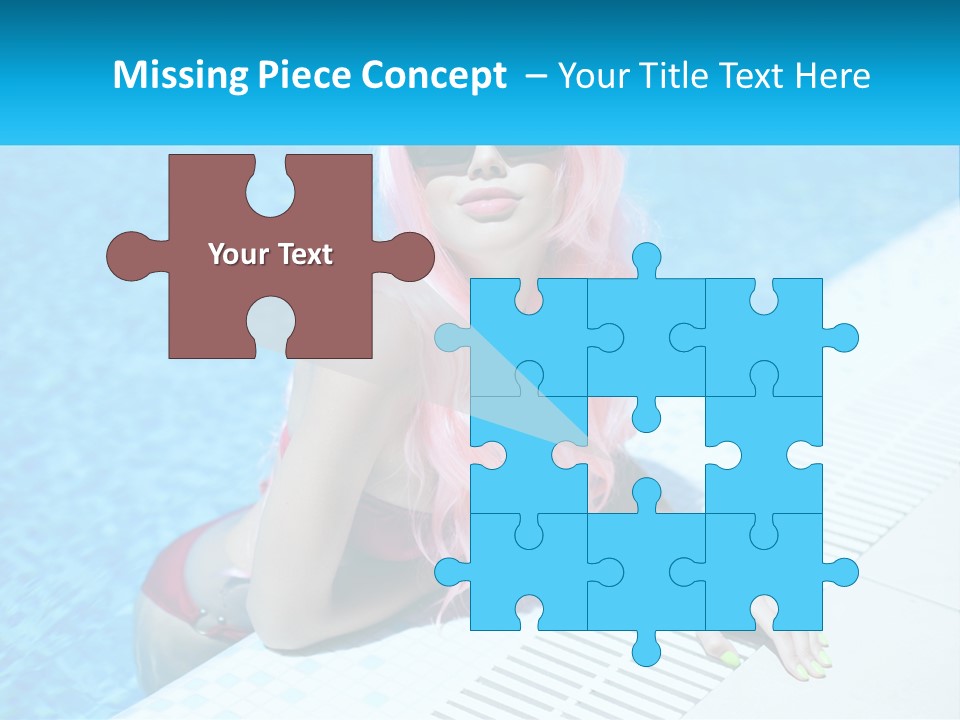 Girl In The Pool PowerPoint Template