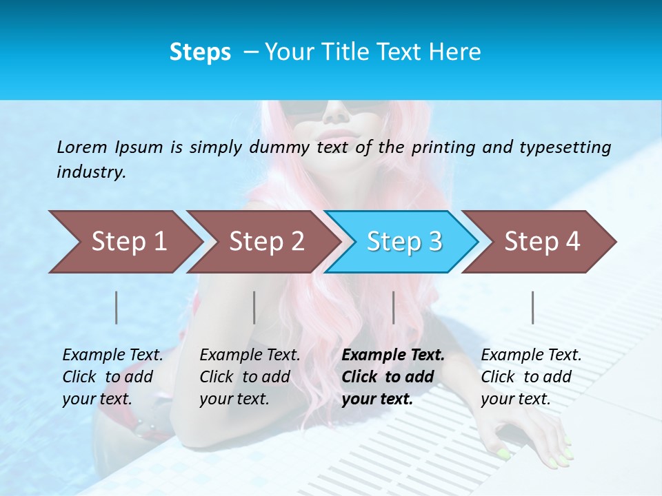 Girl In The Pool PowerPoint Template