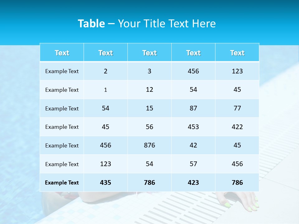 Girl In The Pool PowerPoint Template