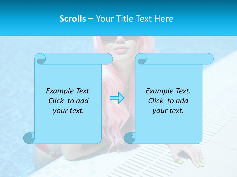 Girl In The Pool PowerPoint Template