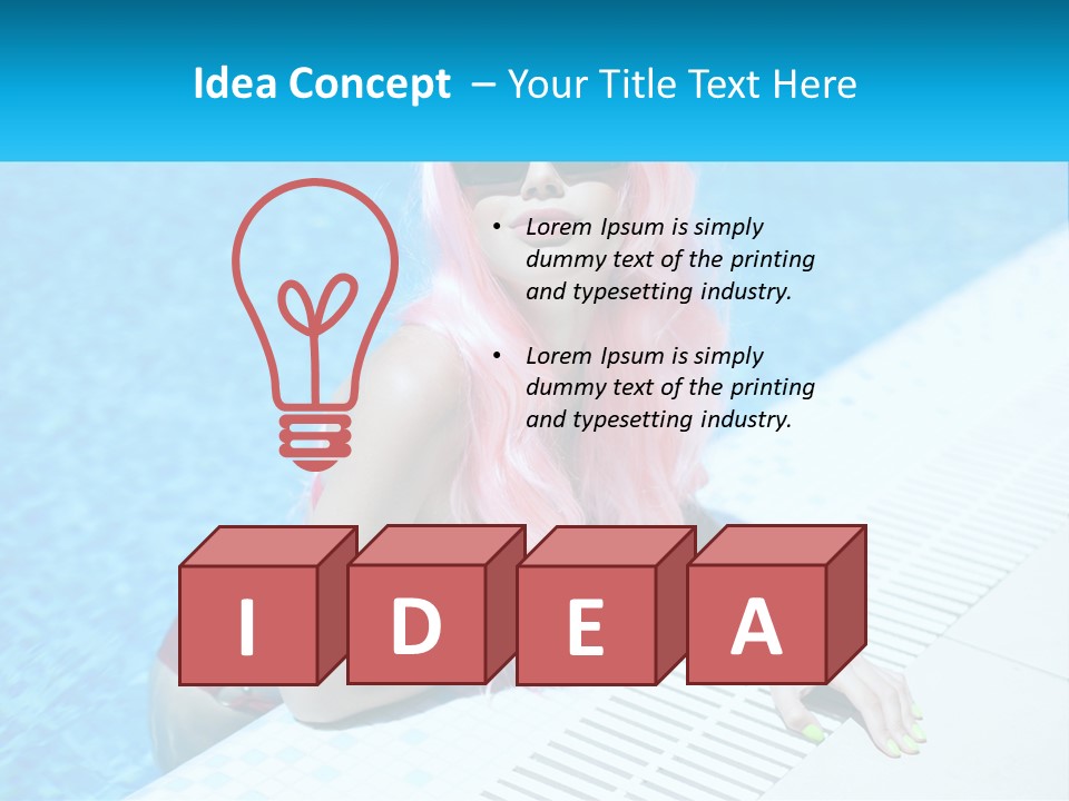 Girl In The Pool PowerPoint Template