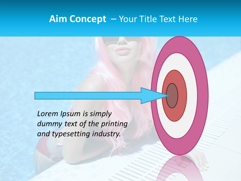 Girl In The Pool PowerPoint Template