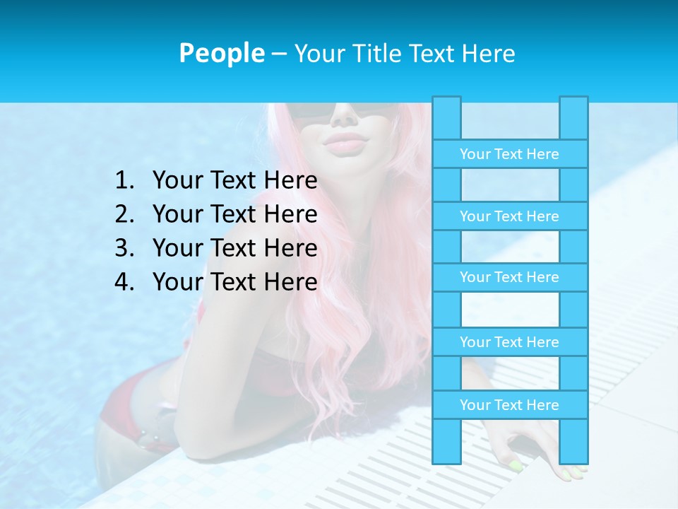 Girl In The Pool PowerPoint Template