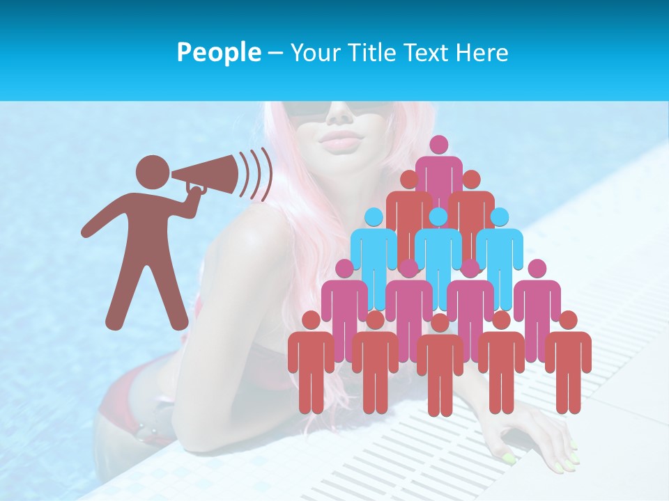 Girl In The Pool PowerPoint Template