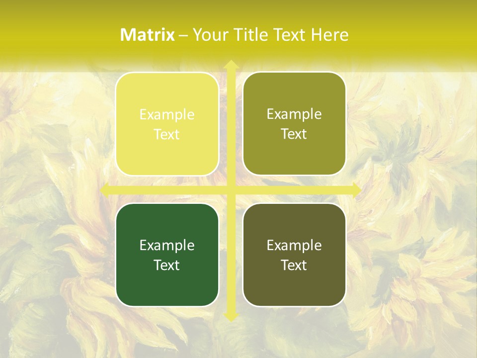 Oil Painting Sunflowers PowerPoint Template