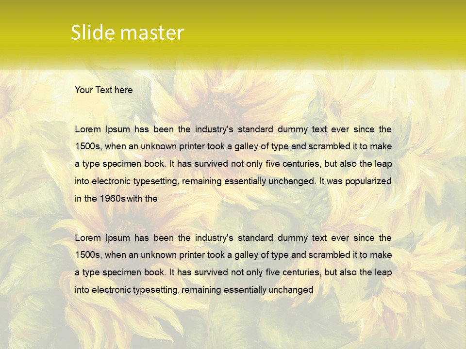 Oil Painting Sunflowers PowerPoint Template