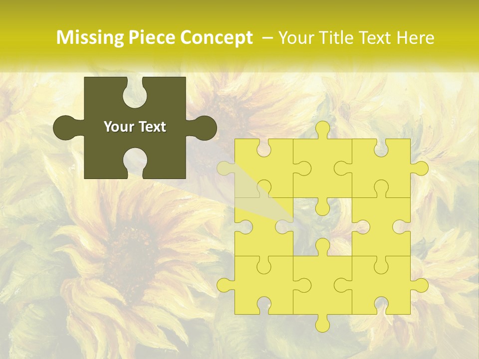 Oil Painting Sunflowers PowerPoint Template