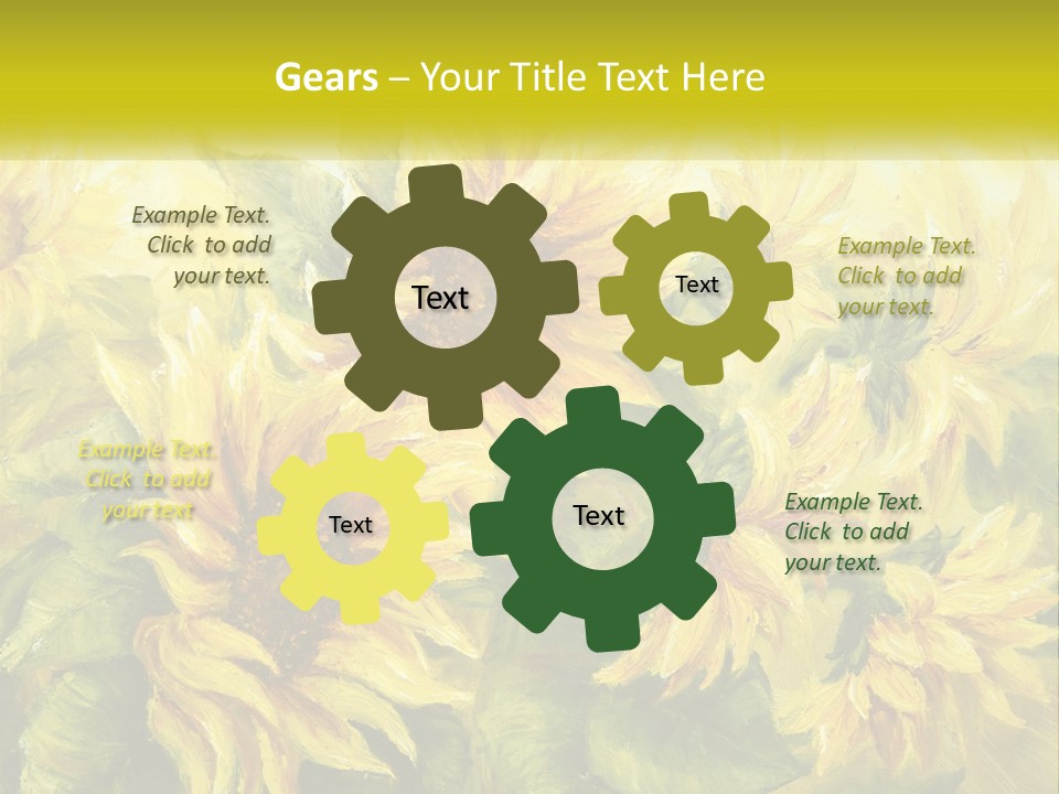 Oil Painting Sunflowers PowerPoint Template