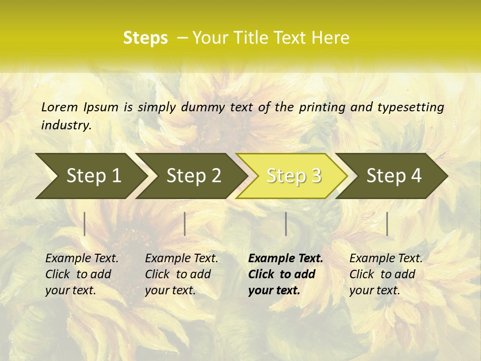 Oil Painting Sunflowers PowerPoint Template