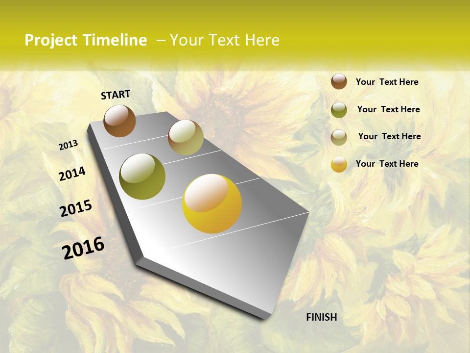 Oil Painting Sunflowers PowerPoint Template