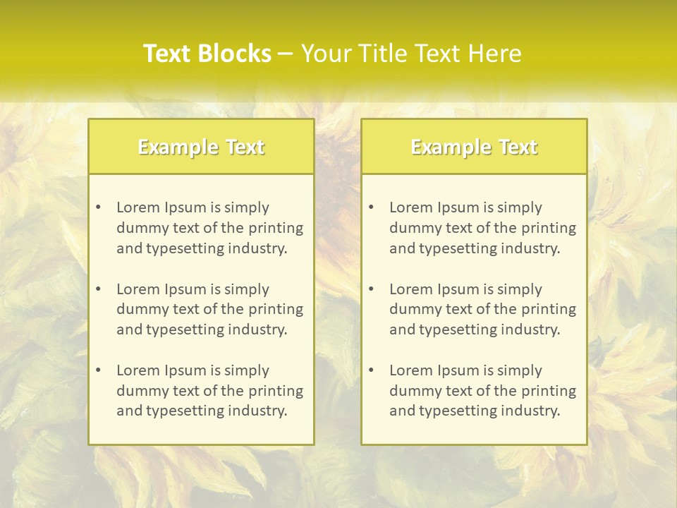 Oil Painting Sunflowers PowerPoint Template
