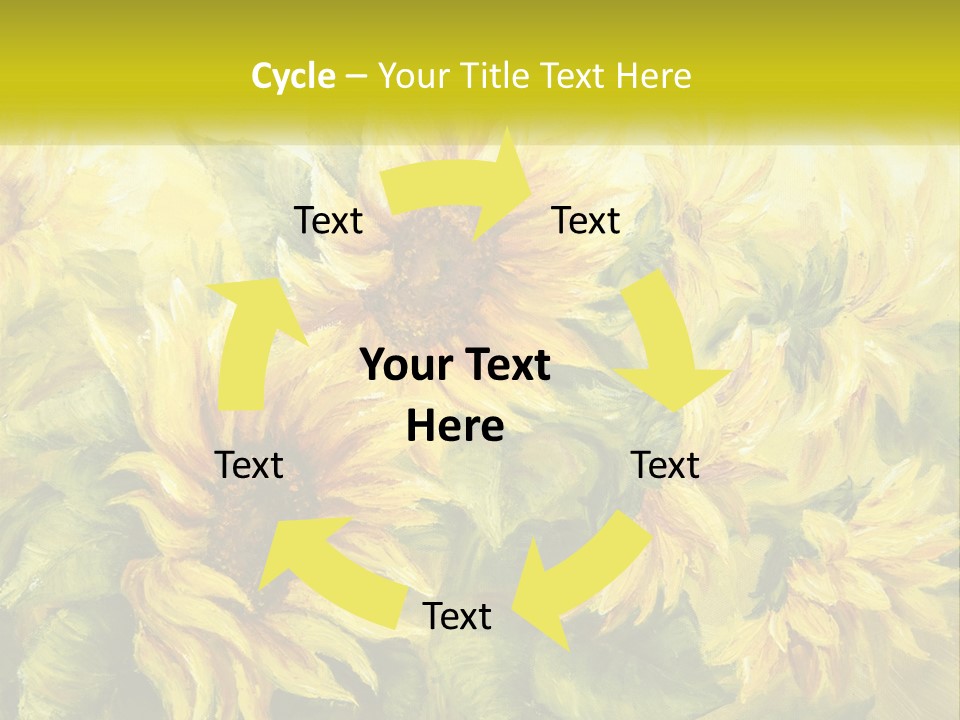 Oil Painting Sunflowers PowerPoint Template