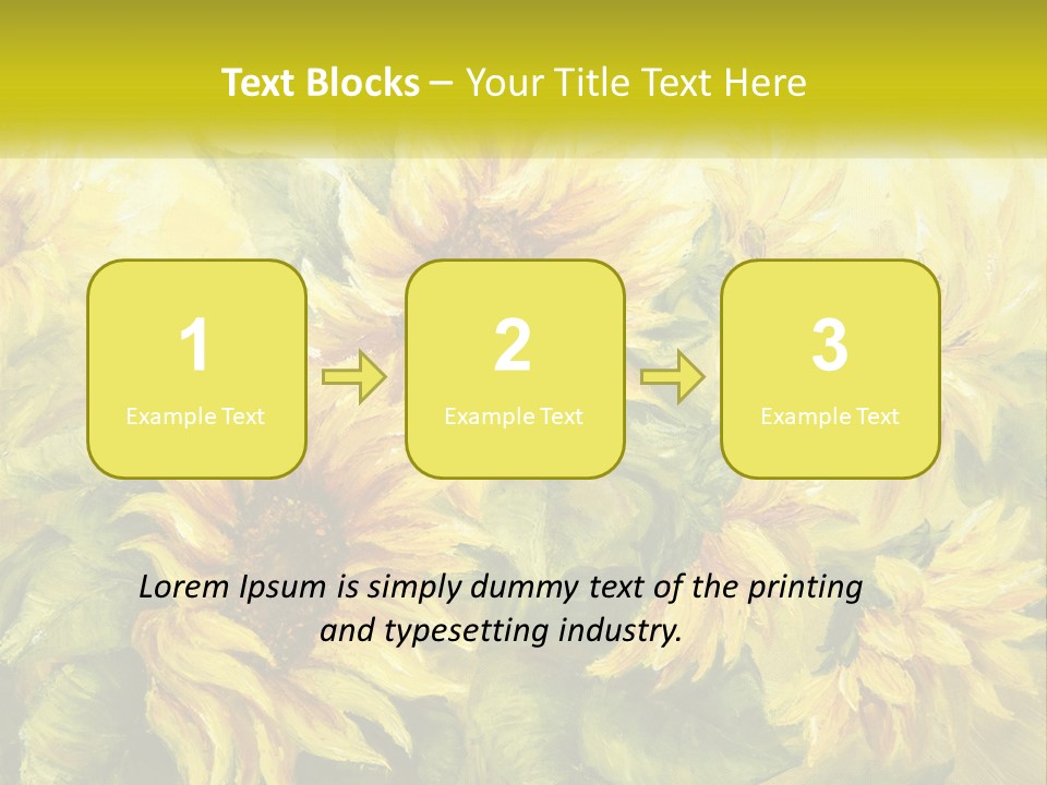 Oil Painting Sunflowers PowerPoint Template