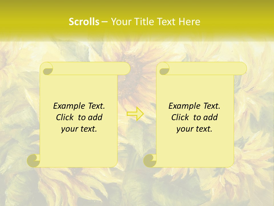 Oil Painting Sunflowers PowerPoint Template