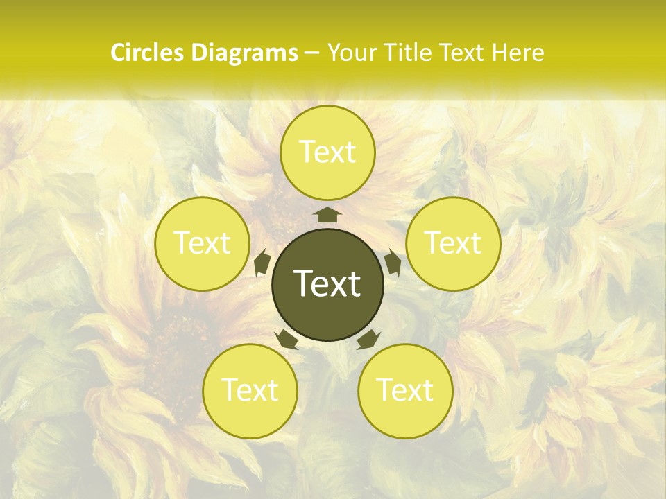 Oil Painting Sunflowers PowerPoint Template