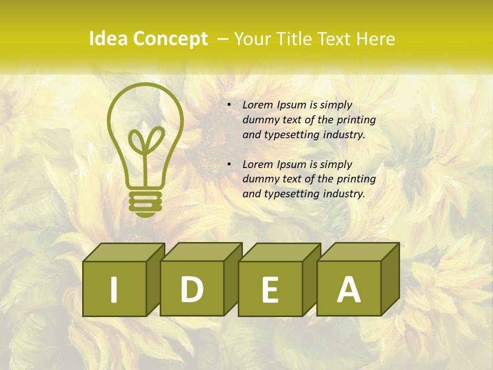 Oil Painting Sunflowers PowerPoint Template
