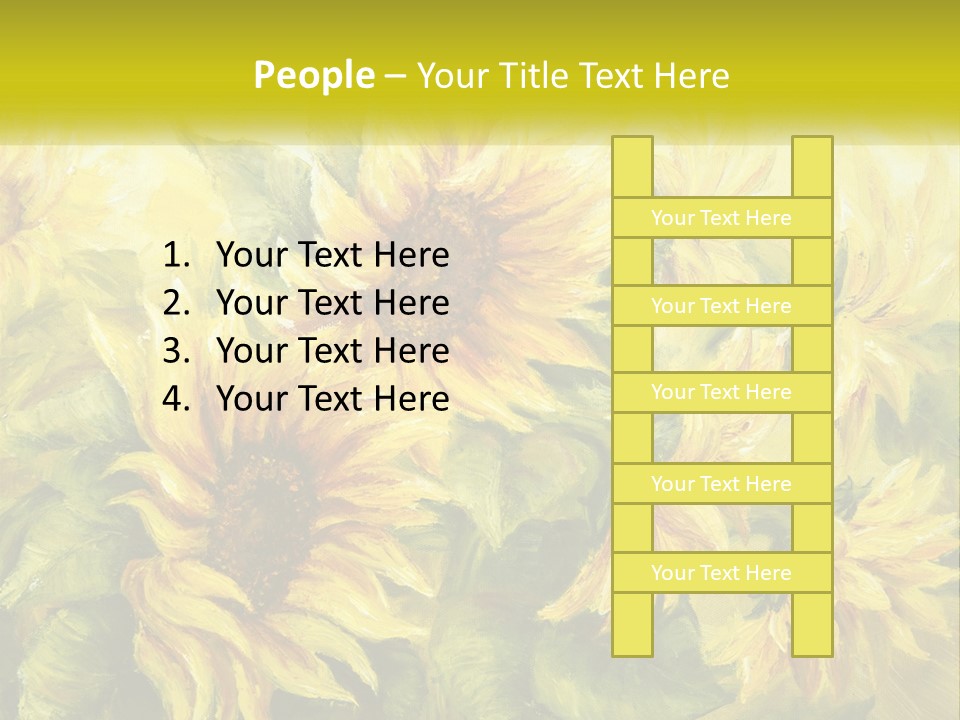 Oil Painting Sunflowers PowerPoint Template