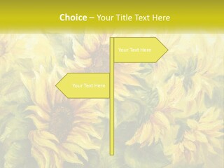 Oil Painting Sunflowers PowerPoint Template