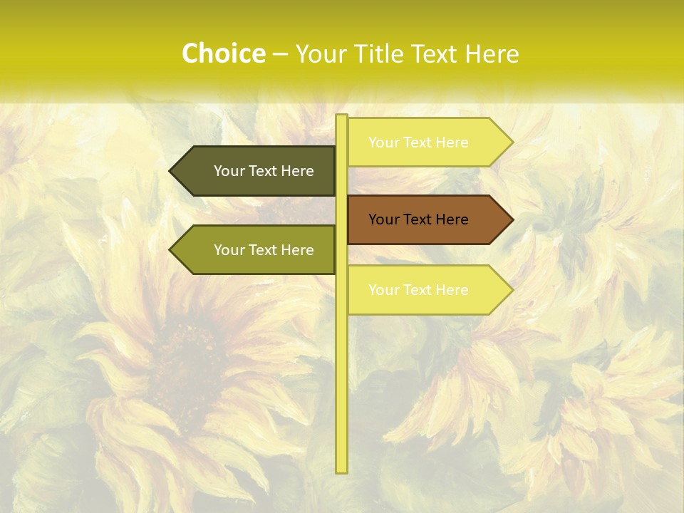 Oil Painting Sunflowers PowerPoint Template