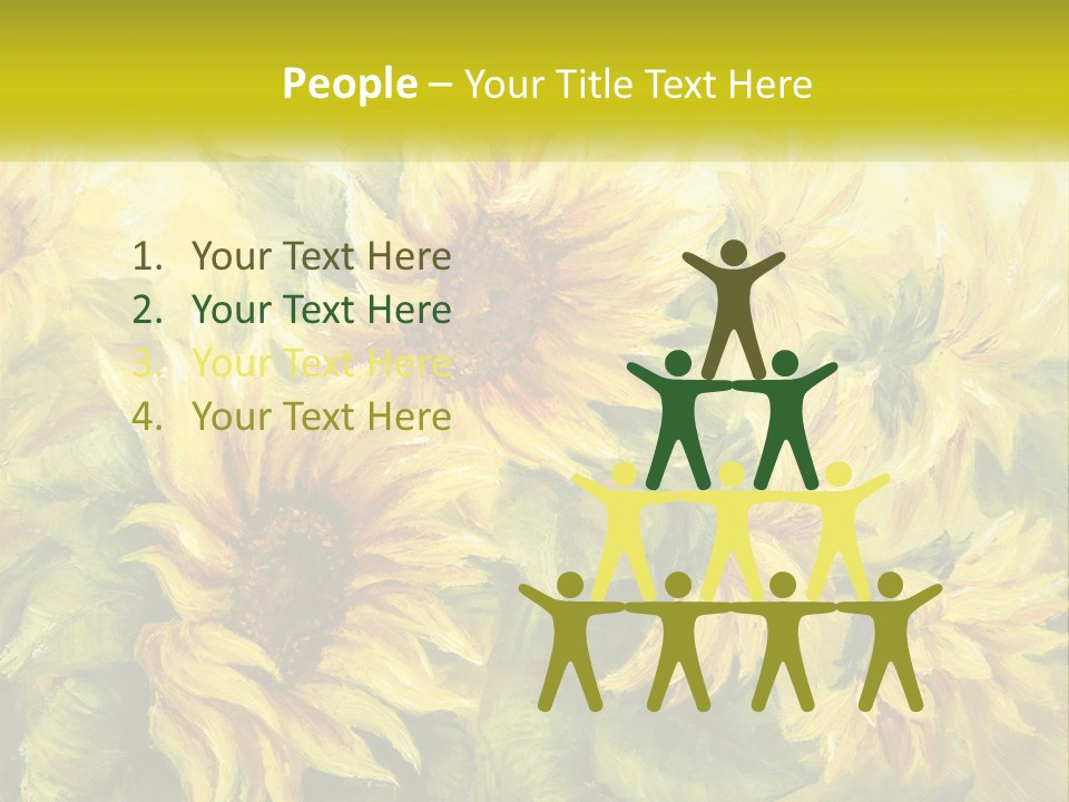 Oil Painting Sunflowers PowerPoint Template