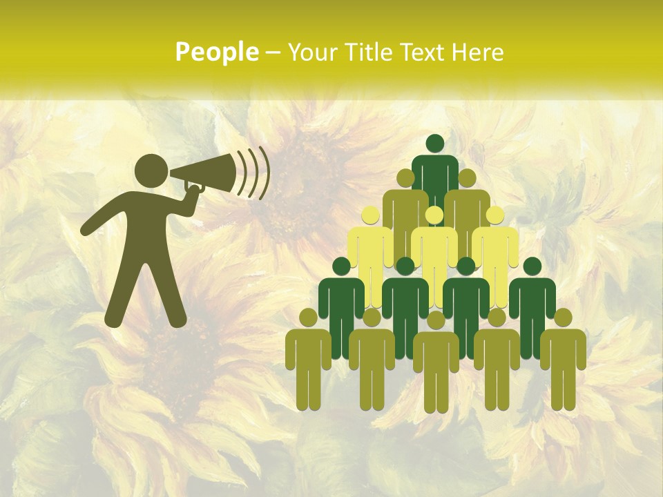 Oil Painting Sunflowers PowerPoint Template
