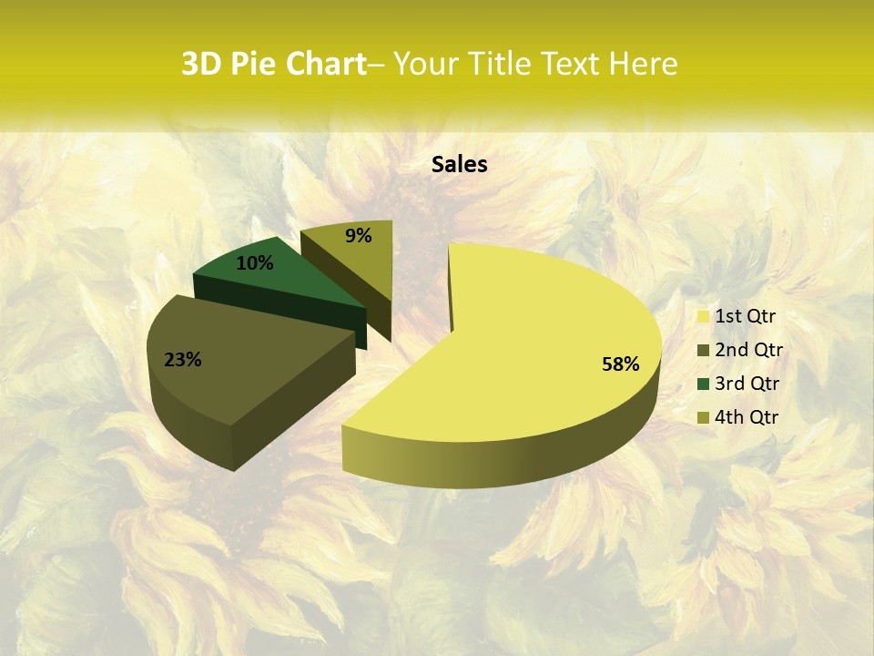 Oil Painting Sunflowers PowerPoint Template