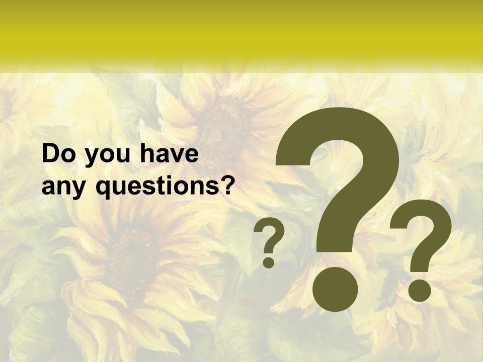Oil Painting Sunflowers PowerPoint Template