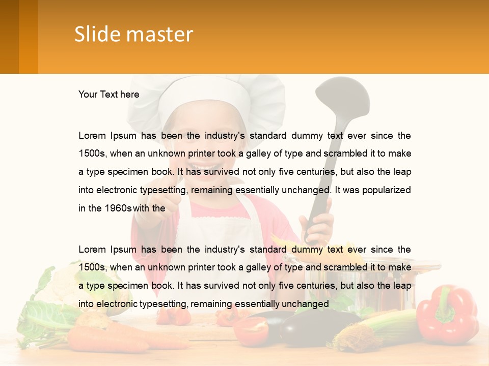 A Girl In The Role Of A Cook PowerPoint Template