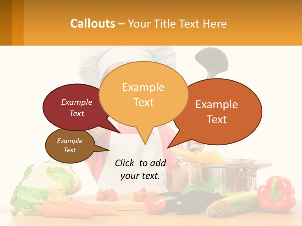 A Girl In The Role Of A Cook PowerPoint Template