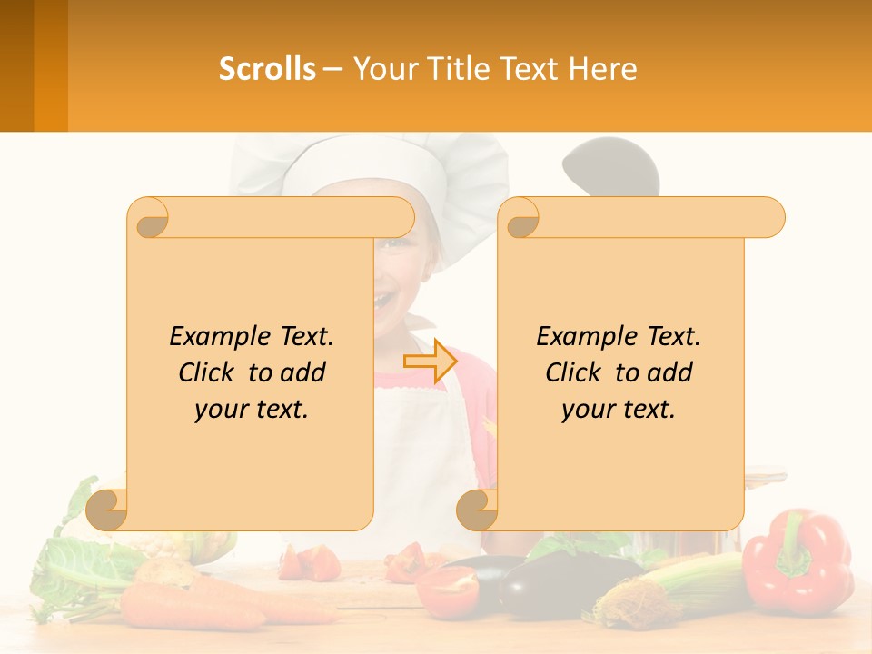 A Girl In The Role Of A Cook PowerPoint Template