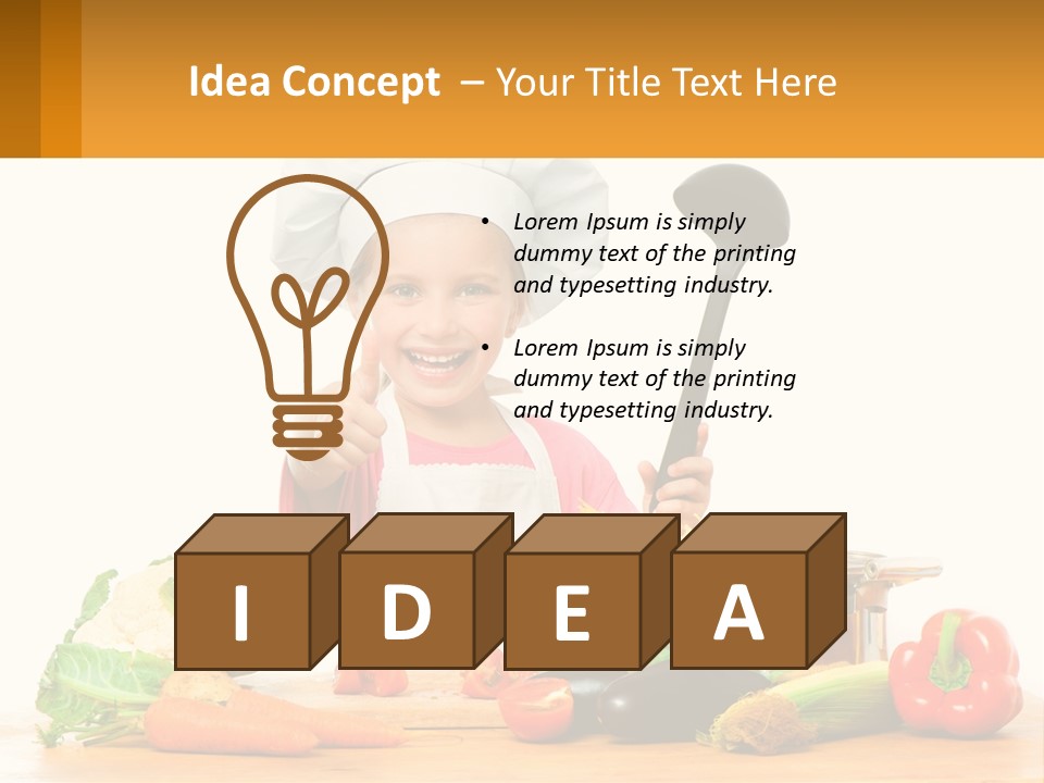 A Girl In The Role Of A Cook PowerPoint Template