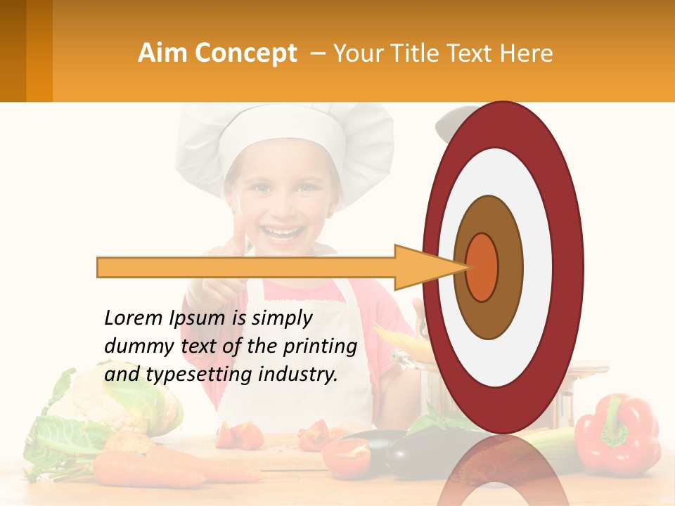 A Girl In The Role Of A Cook PowerPoint Template
