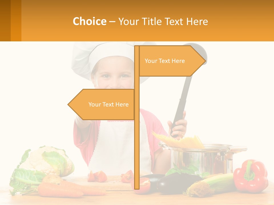 A Girl In The Role Of A Cook PowerPoint Template